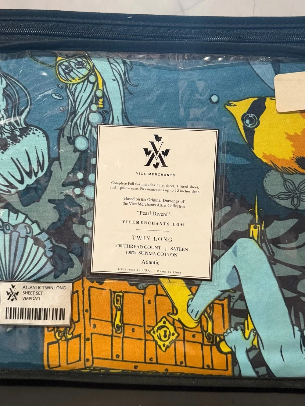 RARE NEW UNOPENED Sexy/Risqué Vice Merchants Pearl Diver Twin Long Sheet Set